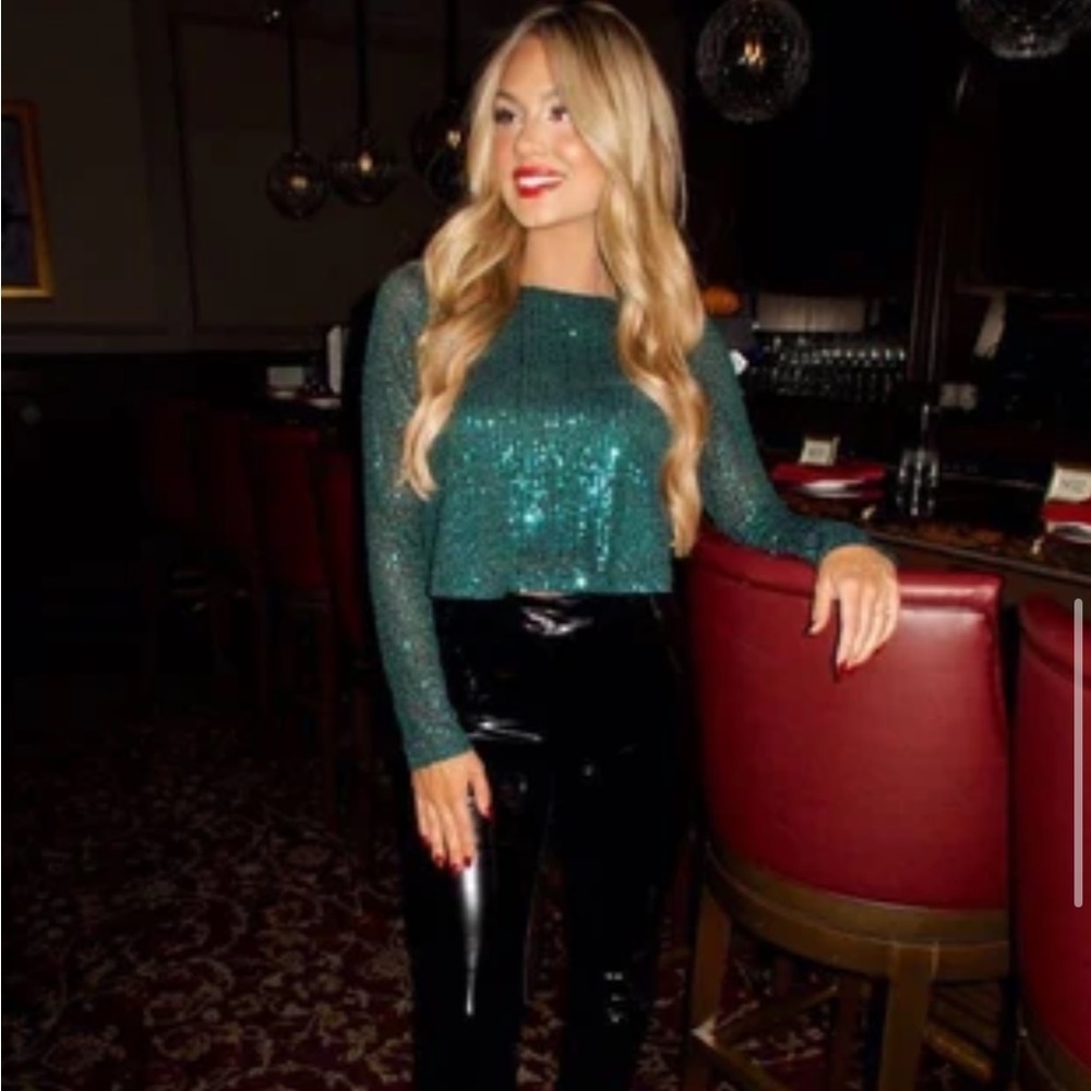 Green Sparkly Long Sleeve